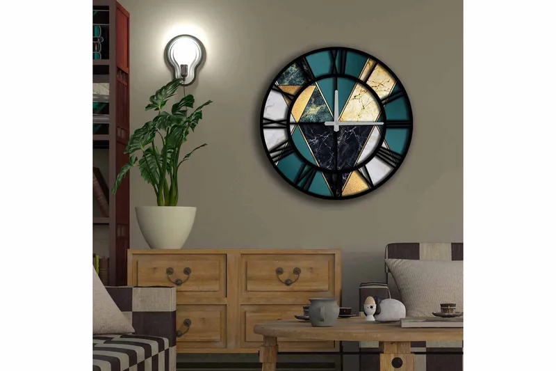 Koristekello Tezeren 50 cm Pyöreä - Monivärinen - Sisustustuotteet - Seinäkoristeet - Kellot