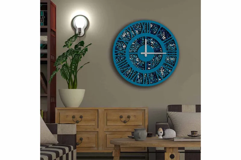 Koristekello Tezeren 50 cm Pyöreä - Monivärinen - Sisustustuotteet - Seinäkoristeet - Kellot