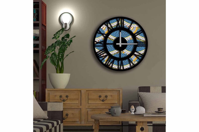 Koristekello Tezeren 50 cm Pyöreä - Monivärinen - Sisustustuotteet - Seinäkoristeet - Kellot