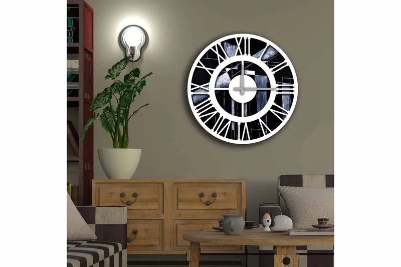 Koristekello Tezeren 50 cm Pyöreä - Monivärinen - Sisustustuotteet - Seinäkoristeet - Kellot