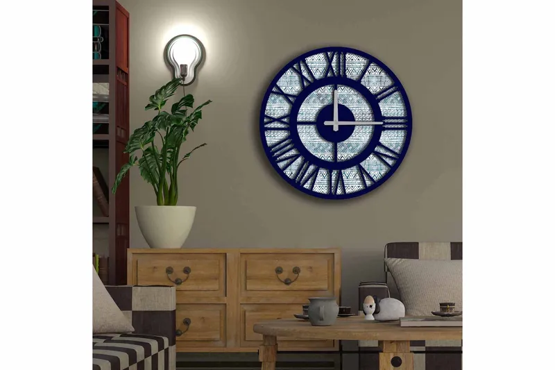 Koristekello Tezeren 50 cm Pyöreä - Monivärinen - Sisustustuotteet - Seinäkoristeet - Kellot