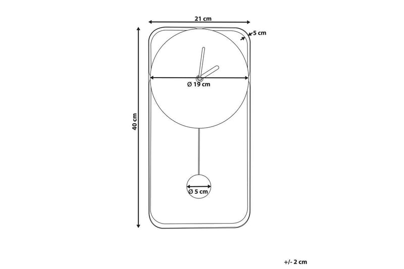 Pendelur Beliani Servoz Black||GOLD - Sisustustuotteet - Seinäkoristeet - Kellot - Seinäkellon koneisto