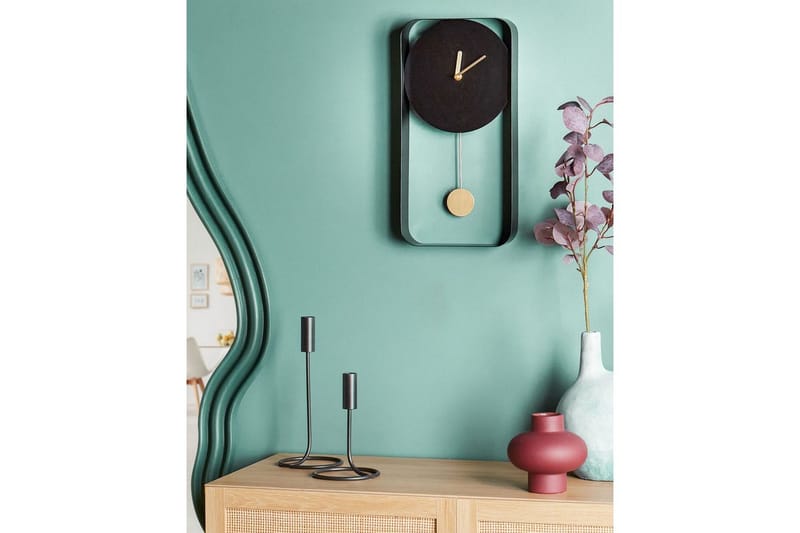 Pendelur Beliani Servoz Black||GOLD - Sisustustuotteet - Seinäkoristeet - Kellot - Seinäkellon koneisto