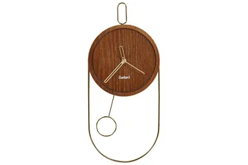 Pendelur Beliani Sierre Ljus trä/svart Dark colored wood||GOLD - Sisustustuotteet - Seinäkoristeet - Kellot - Seinäkellon koneisto