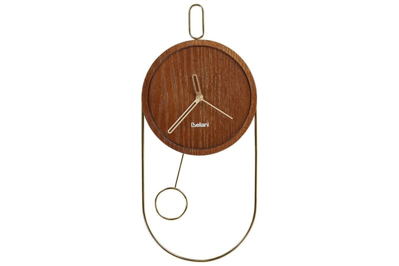 Pendelur Beliani Sierre Ljus trä/svart Dark colored wood||GOLD - Sisustustuotteet - Seinäkoristeet - Kellot - Seinäkellon koneisto