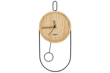 Pendelur Beliani Sierre Ljus trä/svart Light colored wood||Black - Sisustustuotteet - Seinäkoristeet - Kellot - Seinäkellon koneisto