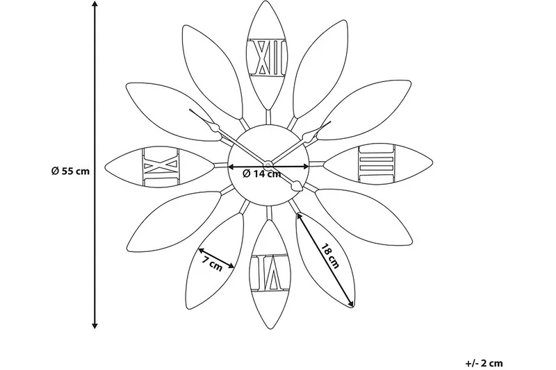 Seinäkello Beinwil 55 cm - Sisustustuotteet - Seinäkoristeet - Kellot