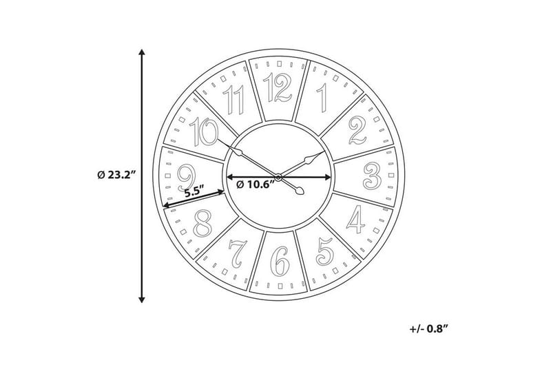 Seinäkello Boswil 59 cm - Monivärinen - Sisustustuotteet - Seinäkoristeet - Kellot