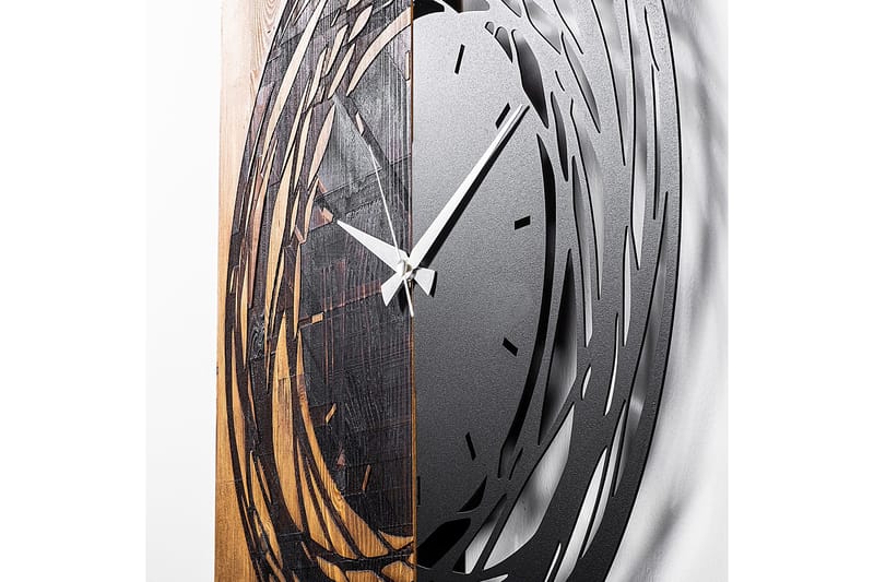 Seinäkello Draai Abstrakti - Musta/Vaalea Pähkinä - Sisustustuotteet - Seinäkoristeet - Kellot