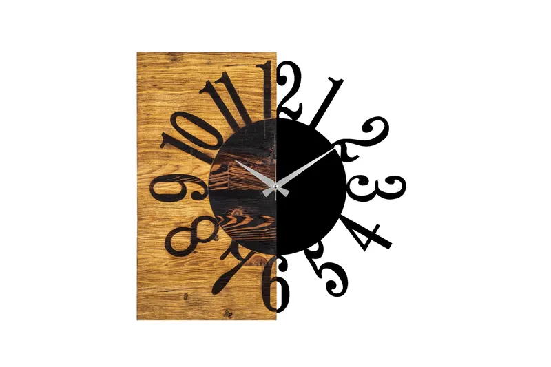 Seinäkello Draai, Musta/Pähkinä