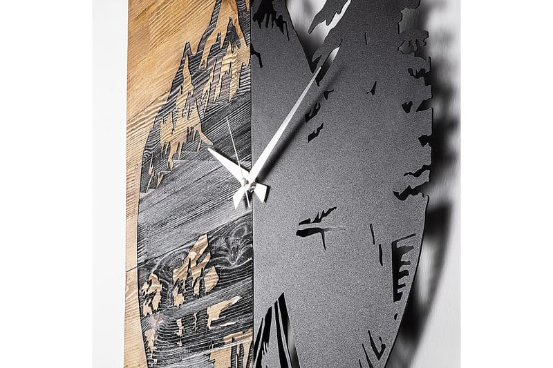 Seinäkello Draai Skog - Musta/Pähkinä - Sisustustuotteet - Seinäkoristeet - Kellot