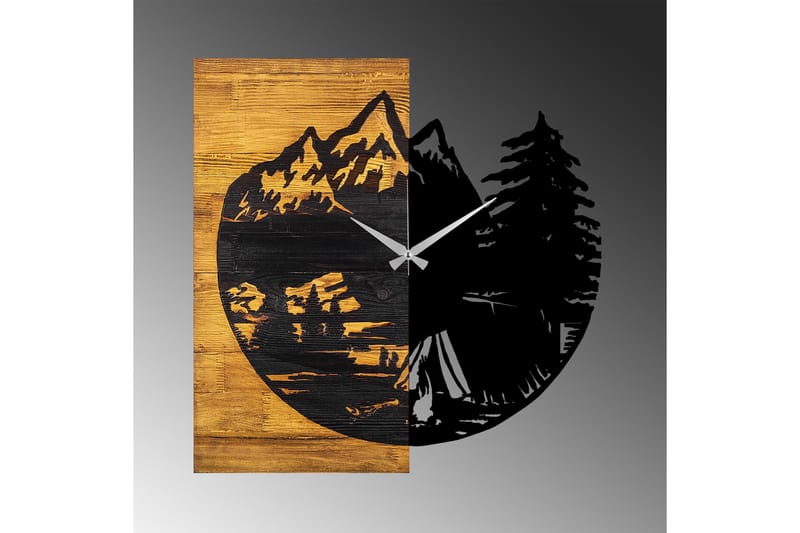 Seinäkello Draai Skog - Musta/Pähkinä - Sisustustuotteet - Seinäkoristeet - Kellot