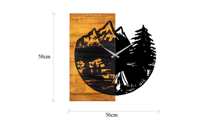 Seinäkello Draai Skog - Musta/Pähkinä - Sisustustuotteet - Seinäkoristeet - Kellot