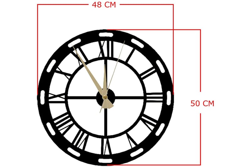Seinäkello Igarka 48x50 cm - Metalli/Musta - Sisustustuotteet - Seinäkoristeet - Kellot