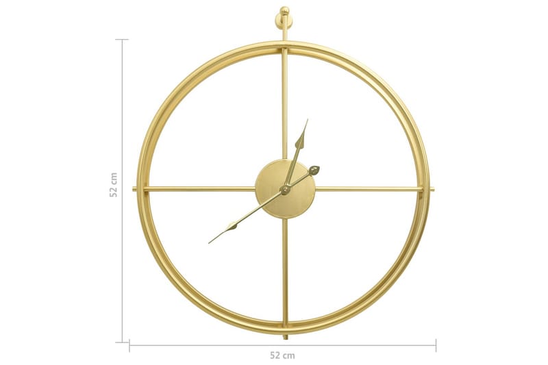 Seinäkello kulta 52 cm rauta - Sisustustuotteet - Seinäkoristeet - Kellot
