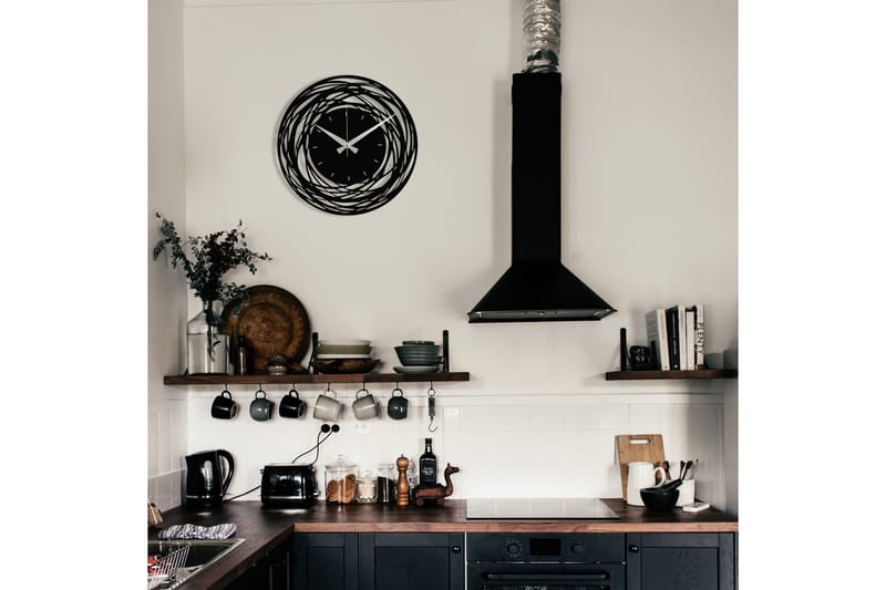 Seinäkello Kwadik Abstrakti - Musta - Sisustustuotteet - Seinäkoristeet - Kellot