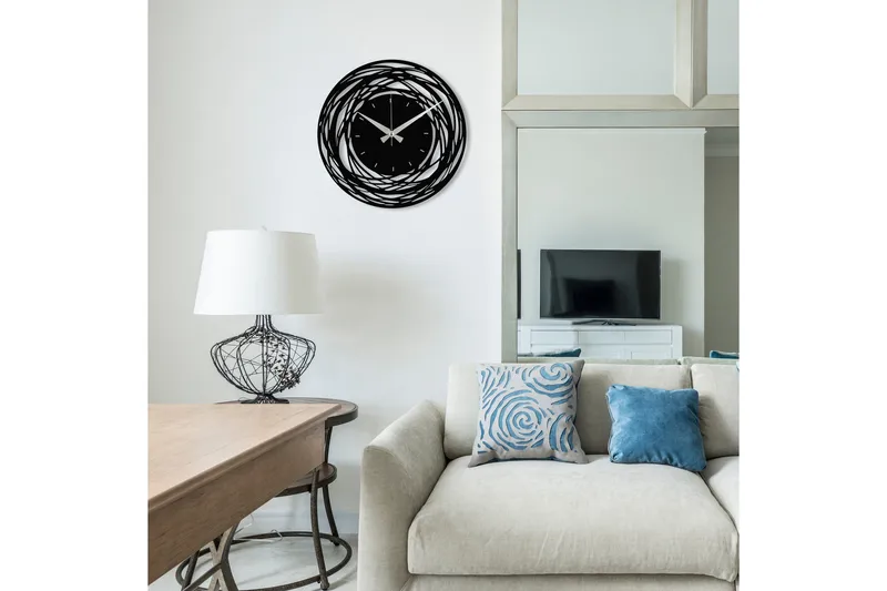 Seinäkello Kwadik Abstrakti - Musta - Sisustustuotteet - Seinäkoristeet - Kellot