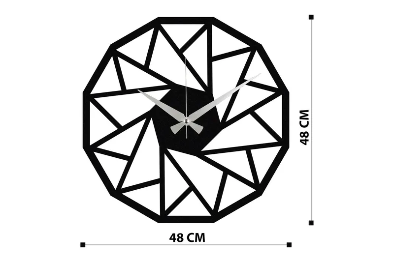 Seinäkello Kwadik Kolmio Kuvio - Musta - Sisustustuotteet - Seinäkoristeet - Kellot