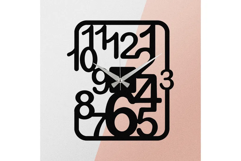 Seinäkello Kwadik Nelikulmainen - Musta - Sisustustuotteet - Seinäkoristeet - Kellot