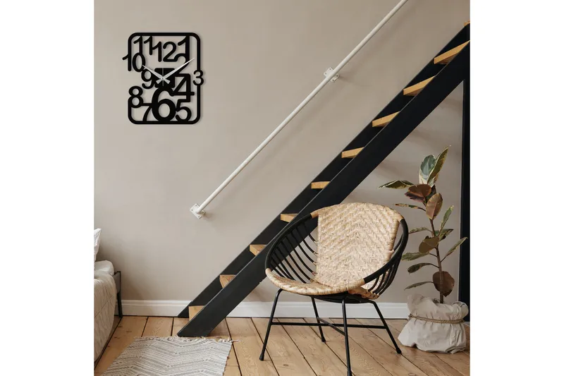 Seinäkello Kwadik Nelikulmainen - Musta - Sisustustuotteet - Seinäkoristeet - Kellot