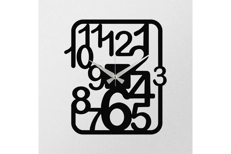 Seinäkello Kwadik Nelikulmainen - Musta - Sisustustuotteet - Seinäkoristeet - Kellot