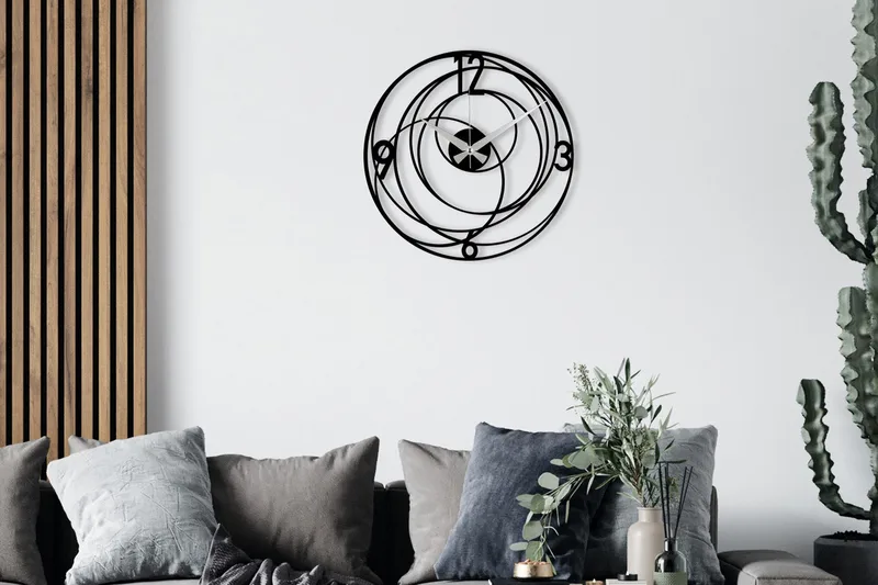 Seinäkello Kwadik Ympyrät, Musta