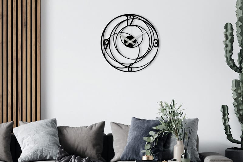 Seinäkello Kwadik Ympyrät, Musta