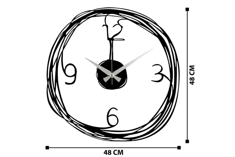 Seinäkello Middelie - Musta - Sisustustuotteet - Seinäkoristeet - Kellot
