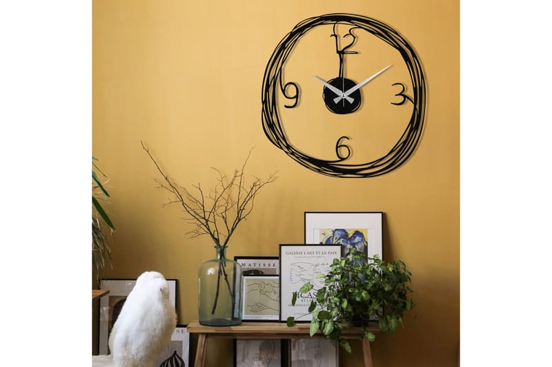 Seinäkello Middelie - Musta - Sisustustuotteet - Seinäkoristeet - Kellot