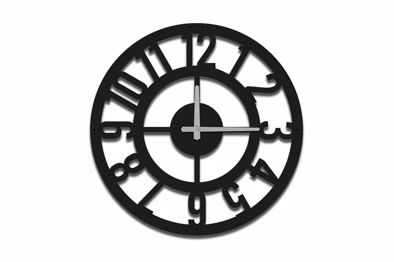 Seinäkello Mokshan 49x49 cm, Metalli/Musta