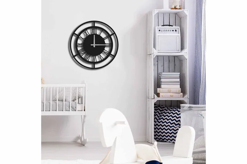 Seinäkello Mokshan 49x49 cm - Metalli/Musta - Sisustustuotteet - Seinäkoristeet - Kellot
