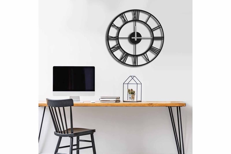 Seinäkello Mokshan 49x49 cm - Metalli/Musta - Sisustustuotteet - Seinäkoristeet - Kellot