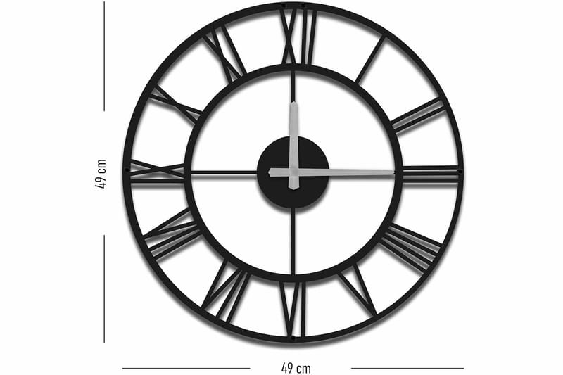 Seinäkello Mokshan 49x49 cm - Metalli/Musta - Sisustustuotteet - Seinäkoristeet - Kellot