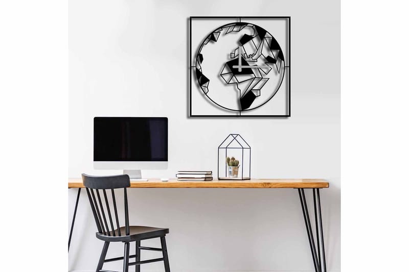 Seinäkello Mokshan 49x49 cm - Metalli/Musta - Sisustustuotteet - Seinäkoristeet - Kellot