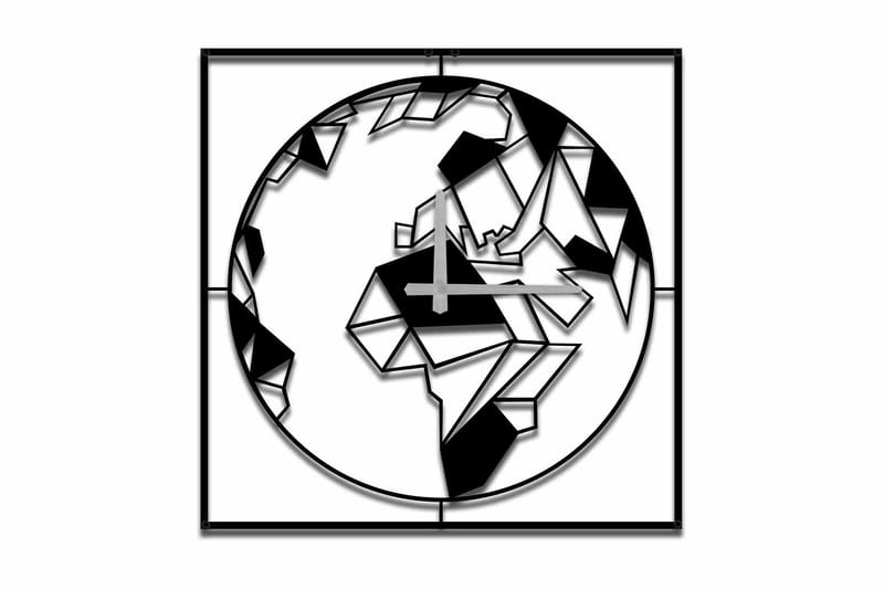 Seinäkello Mokshan 49x49 cm, Metalli/Musta