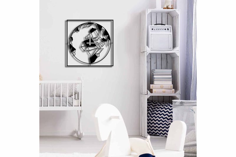 Seinäkello Mokshan 49x49 cm - Metalli/Musta - Sisustustuotteet - Seinäkoristeet - Kellot