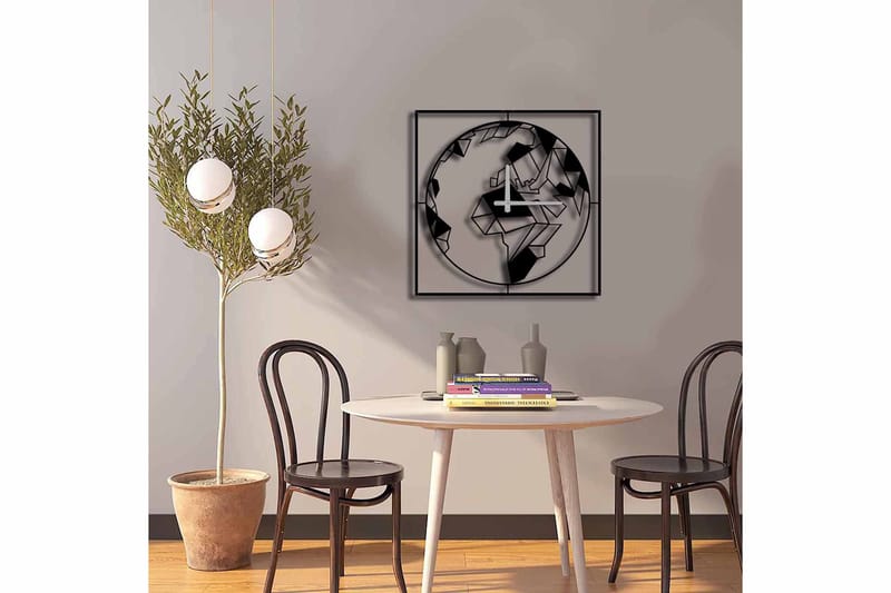 Seinäkello Mokshan 49x49 cm - Metalli/Musta - Sisustustuotteet - Seinäkoristeet - Kellot