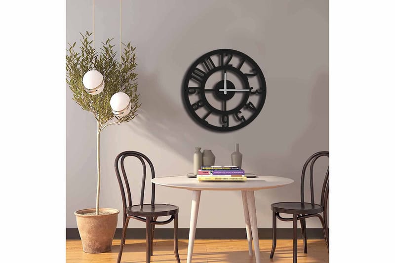 Seinäkello Mokshan 49x49 cm - Metalli/Musta - Sisustustuotteet - Seinäkoristeet - Kellot