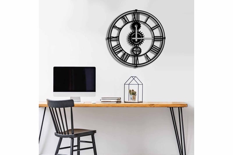 Seinäkello Mokshan 49x49 cm - Metalli/Musta - Sisustustuotteet - Seinäkoristeet - Kellot