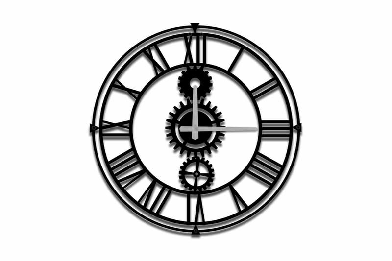 Seinäkello Mokshan 49x49 cm, Metalli/Musta