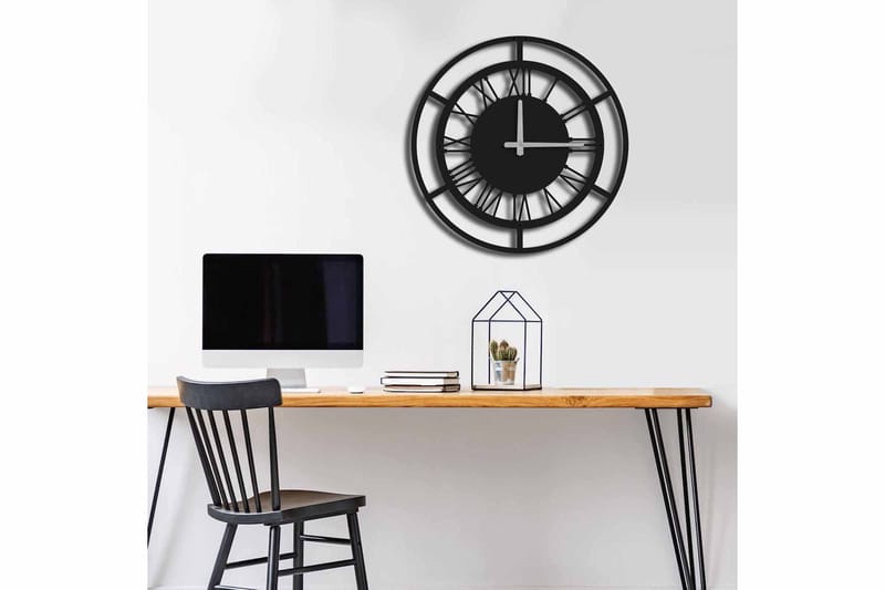 Seinäkello Mokshan 49x49 cm - Metalli/Musta - Sisustustuotteet - Seinäkoristeet - Kellot