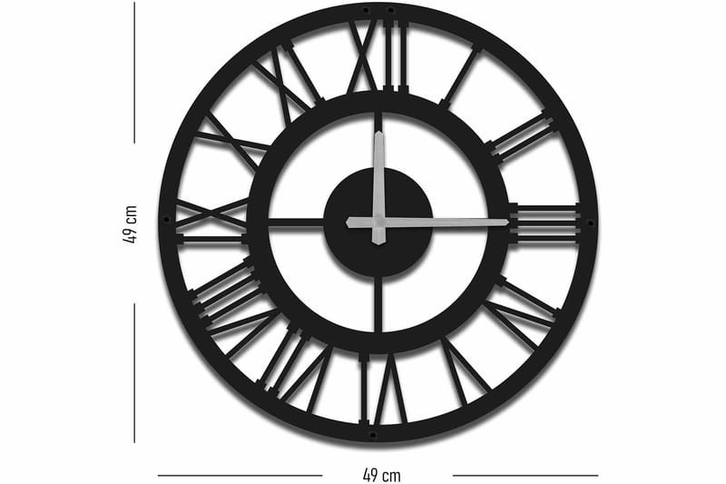 Seinäkello Mokshan 49x49 cm - Metalli/Musta - Sisustustuotteet - Seinäkoristeet - Kellot