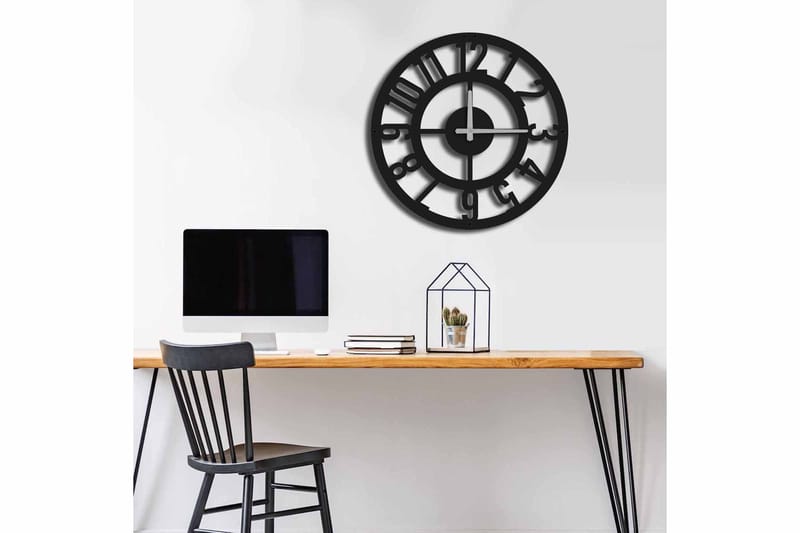 Seinäkello Mokshan 49x49 cm - Metalli/Musta - Sisustustuotteet - Seinäkoristeet - Kellot