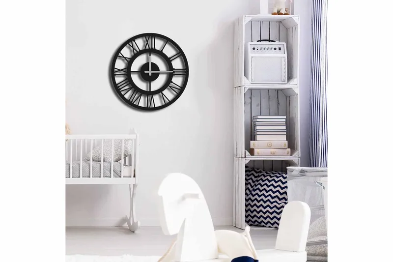 Seinäkello Mokshan 49x49 cm - Metalli/Musta - Sisustustuotteet - Seinäkoristeet - Kellot