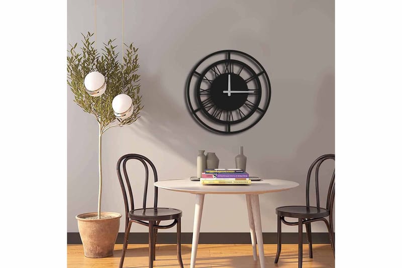 Seinäkello Mokshan 49x49 cm - Metalli/Musta - Sisustustuotteet - Seinäkoristeet - Kellot