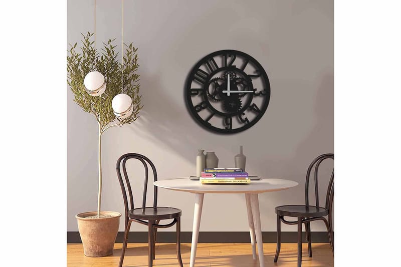 Seinäkello Mokshan 49x49 cm - Metalli/Musta - Sisustustuotteet - Seinäkoristeet - Kellot