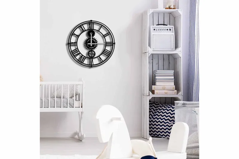 Seinäkello Mokshan 49x49 cm - Metalli/Musta - Sisustustuotteet - Seinäkoristeet - Kellot