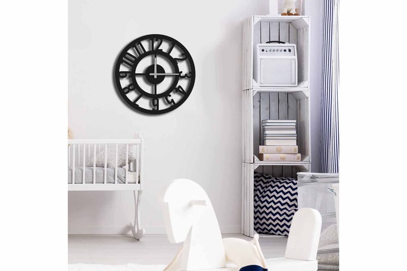Seinäkello Mokshan 49x49 cm - Metalli/Musta - Sisustustuotteet - Seinäkoristeet - Kellot