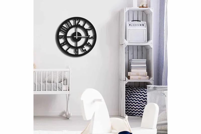 Seinäkello Mokshan 49x49 cm - Metalli/Musta - Sisustustuotteet - Seinäkoristeet - Kellot