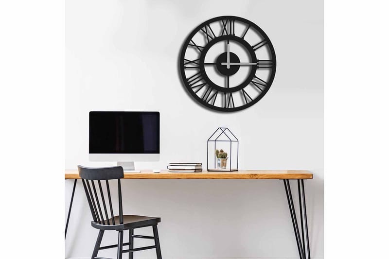 Seinäkello Mokshan 49x49 cm - Metalli/Musta - Sisustustuotteet - Seinäkoristeet - Kellot
